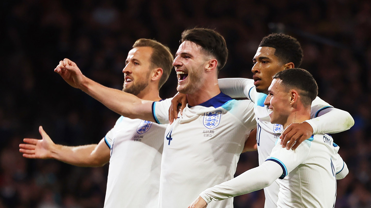 England players celebrating