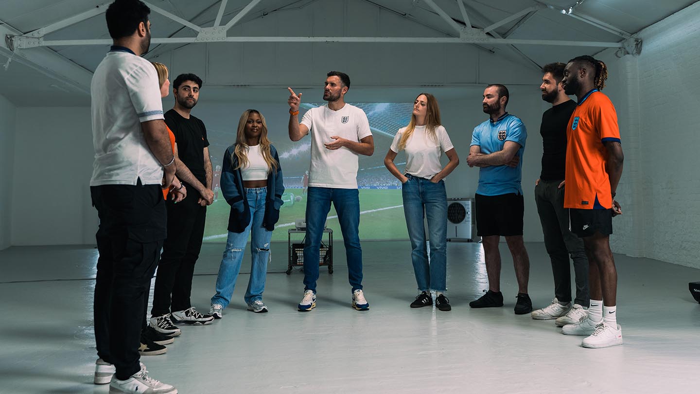 Former England goalkeeper Ben Foster chats with Three Lions fans ahead of EURO 2024