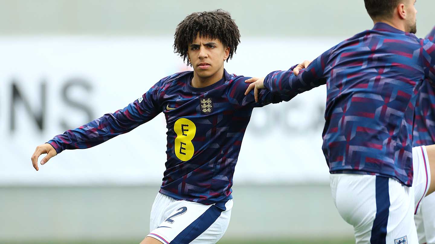 England's Rico Lewis in training with the MU21s
