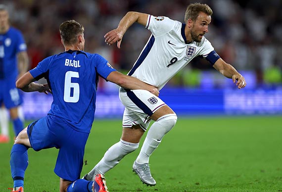 England's Harry Kane in action against Slovenia