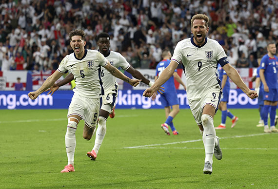 England's Harry Kane celebrates against Slovakia